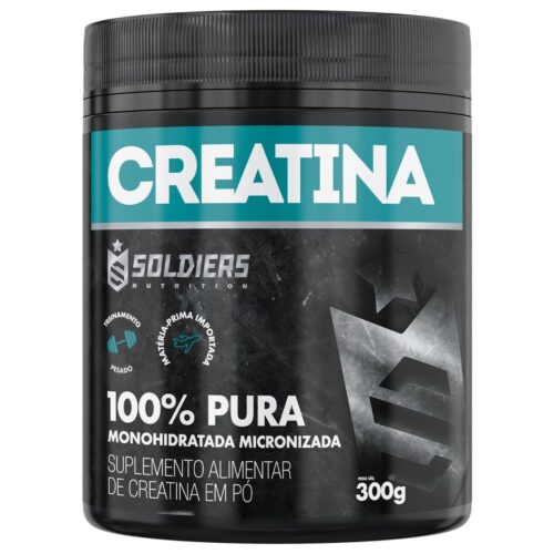 Creatina Monohidratada Pote 300g – 100% Pura Importada – Soldiers Nutrition