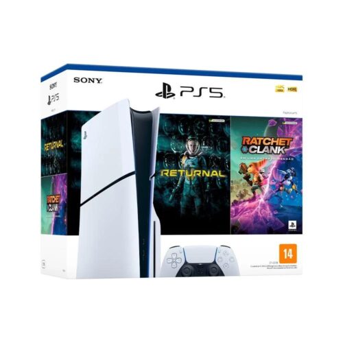 Console PlayStation 5 Slim Sony, SSD 1TB, Com Controle Sem Fio DualSense, Branco + 2 Jogos