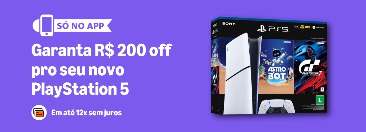 Cupom R$200 off em PlayStation 5 na semana Gamer Amazon