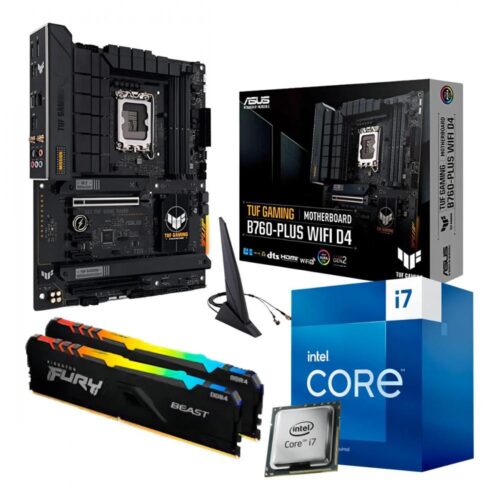 Kit Placa Mãe Asus B760-plus Wifi D4+ Intel I7 13700+ 64gb Rgb