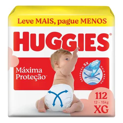 Huggies Fralda Descartável Máxima Proteção XG – 112 Un