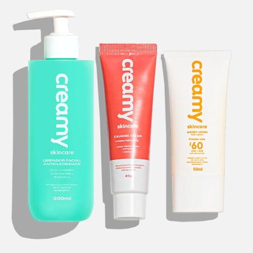 Kit Antioleosidade – Limpador Fiacial, Gel Creme Hidratante Facil Calming Cream, Protetor Solar FPS 60