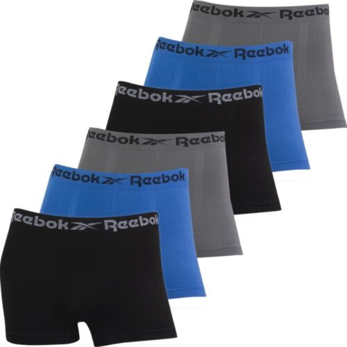 Kit 6 Cuecas Boxer Reebok Masculina Original Microfibra Sem Costura Box Confortável Macia Lisa Cueca Adulto
