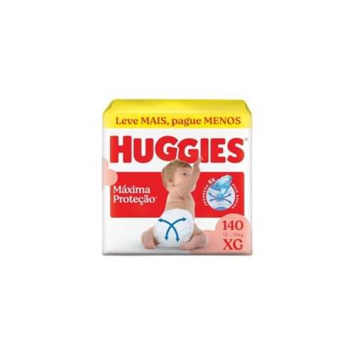 Huggies Supreme Care Fralda Descartável, Tecnologia Xtra-Flex, Canais em X, Máxima Proteção, XG, 140 Unidades