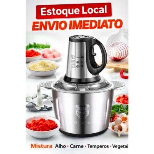 Picador De Alimentos Moedor De Carne Mixer Elétrica Processador Cozinha Casa Alho – 110v-220v