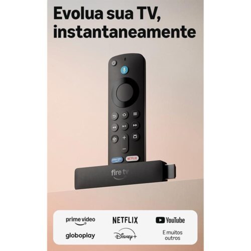 Amazon Fire TV Stick HD (modelo mais recente), Controle Remoto por Voz com Alexa, alimentado pela TV, com configuração simples