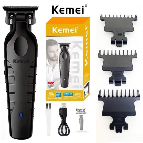 Máquina de Acabamento Profissional Kemei KM-2299 Aparador Elétrico Recarregável Bivolt para Barbeiro
