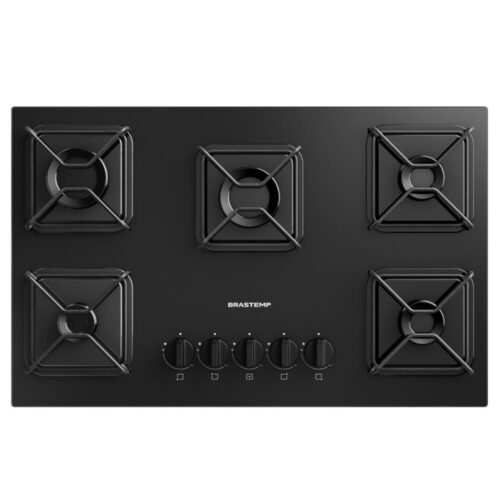Cooktop 5 Bocas a Gás Brastemp com Grades de Ferro Aramado e Chama Simmer – BDD75BE