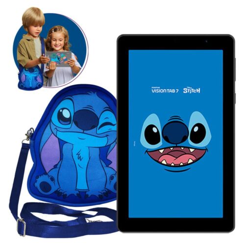 Tablet Positivo Vision TAB 7 Stitch + Capa e Bolsa – Octa-Core 3GB RAM 64GB Android 14 Go Wi-Fi Tela 7” IPS – Preto