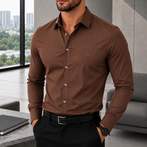 Camisa Social Masculina Manga Longa Slim
