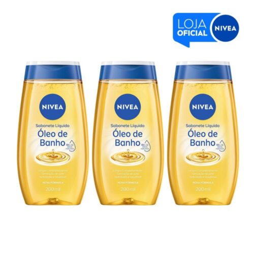KIT – NIVEA Sabonete Líquido Óleo de Banho 200ml – 3 unidades