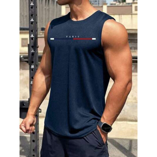 Masculino feminina Camisa Regatas Machão Básica desenho Carta UNISSEX Sem Manga 100%Algodao Premium – Tamanho M